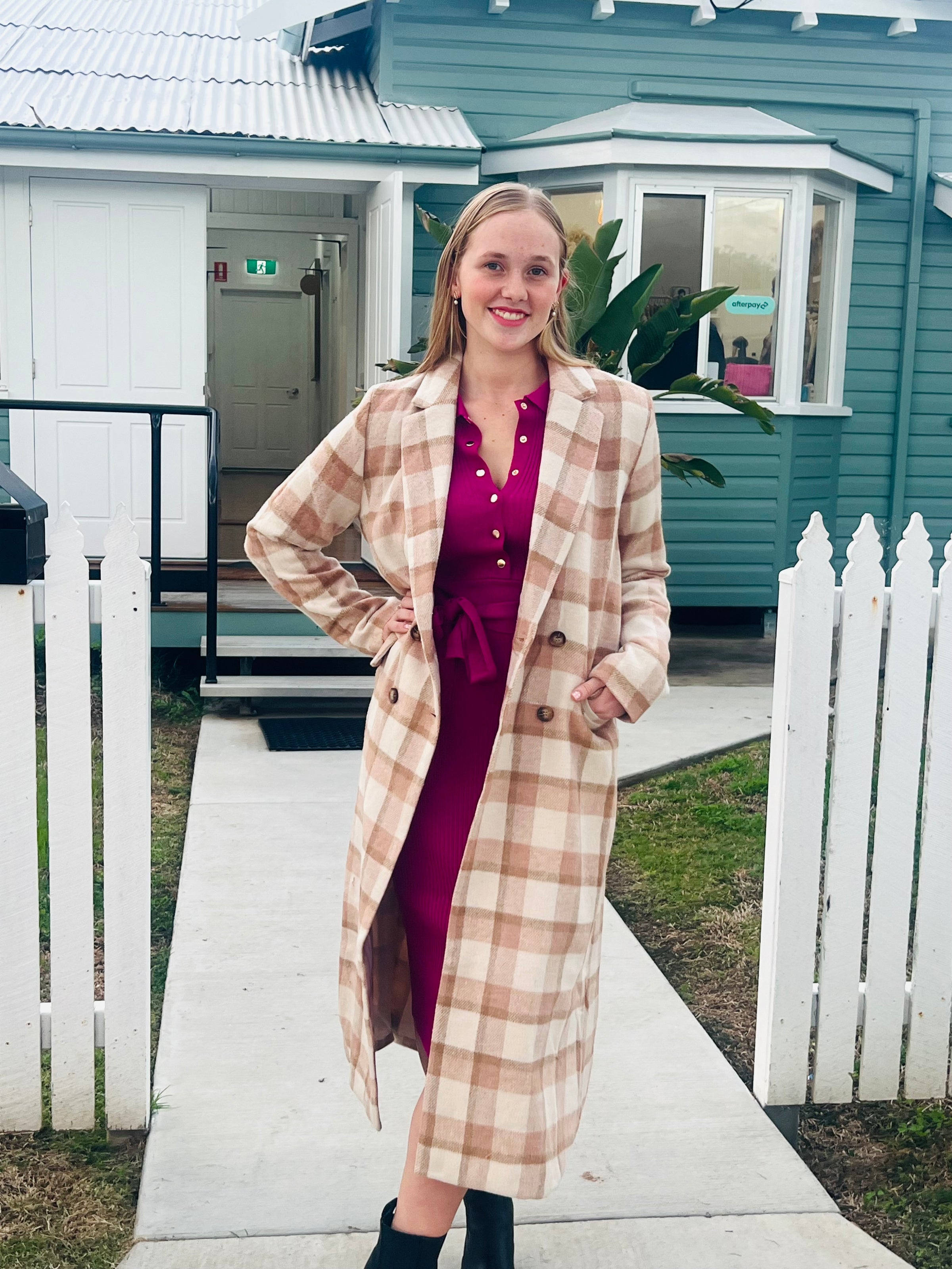 BETTINA COAT- BEIGE CHECK