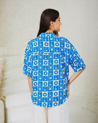 Agatha Button Up Top- Exclusive Print