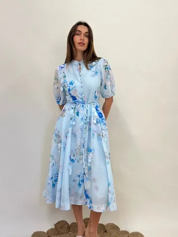BLUE BLOSSOM MIDI DRESS