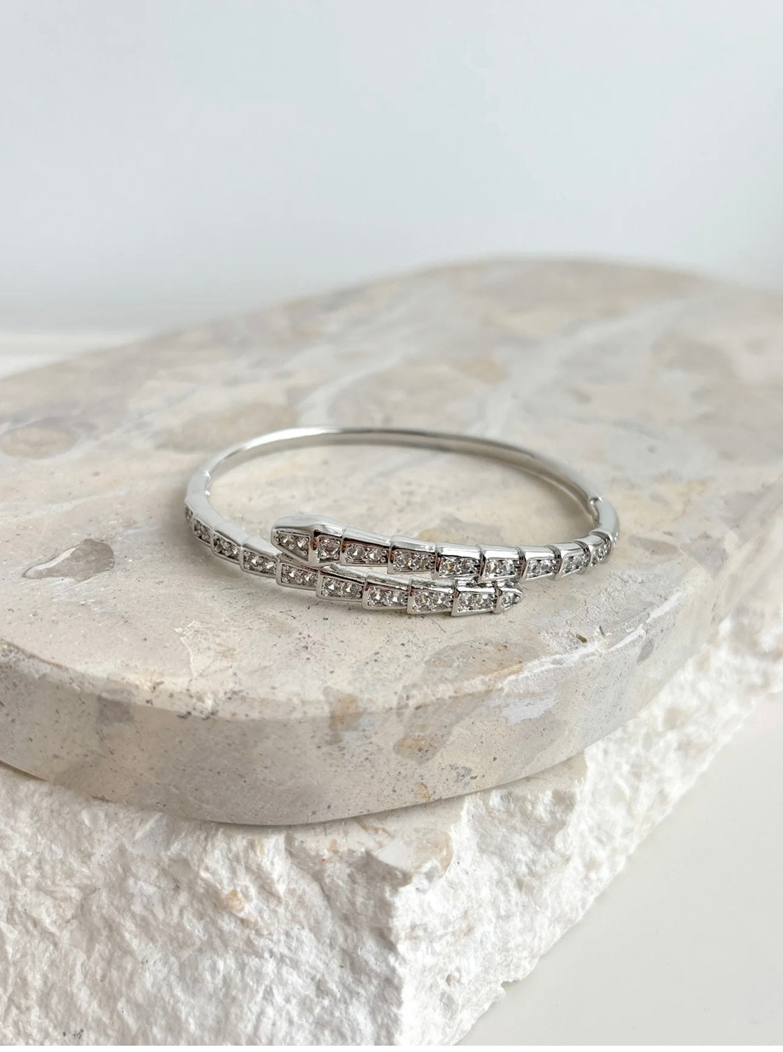 SEREN DIAMANTÉ STERLING SILVER PLATED BANGLE