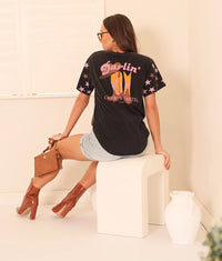 DARLIN’ COWBOY CARTEL VINTAGE TEE- WASHED BLACK