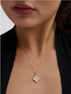 CLOVER EMBELLISHED 18K GOLD PLATED NECKLACE