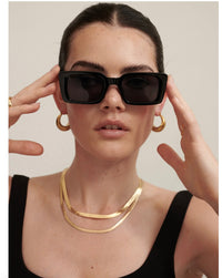 SEONI SQUARE CAT EYE SUNGLASSES- BLACK