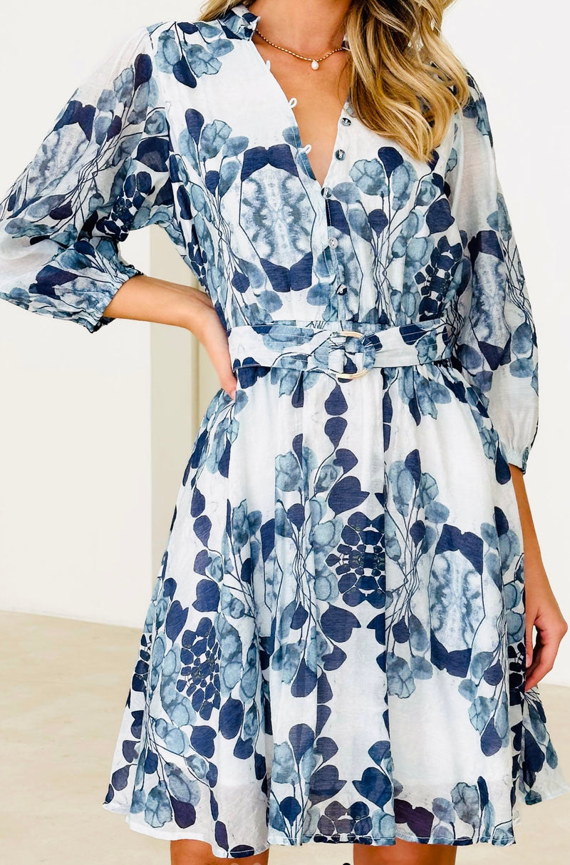 VALERIA DRESS- BLUE BLOSSOM