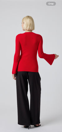 MABEL KNIT TOP- RED