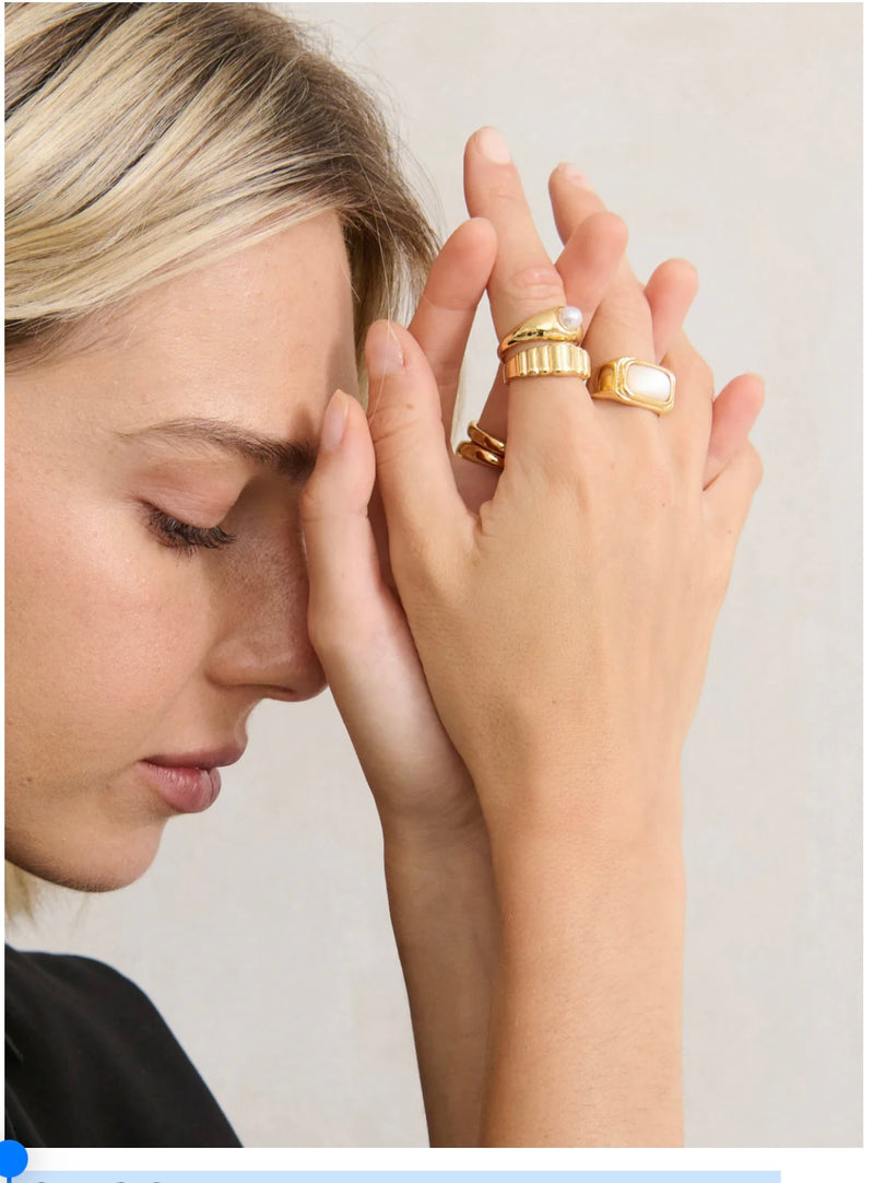 18K GOLD PLATED DAILY STACKER RINGS 3SET