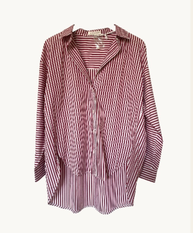 HARI SHIRT- WINE/WHITE