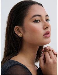 BOW STUD 18K GOLD PLATED EARRINGS