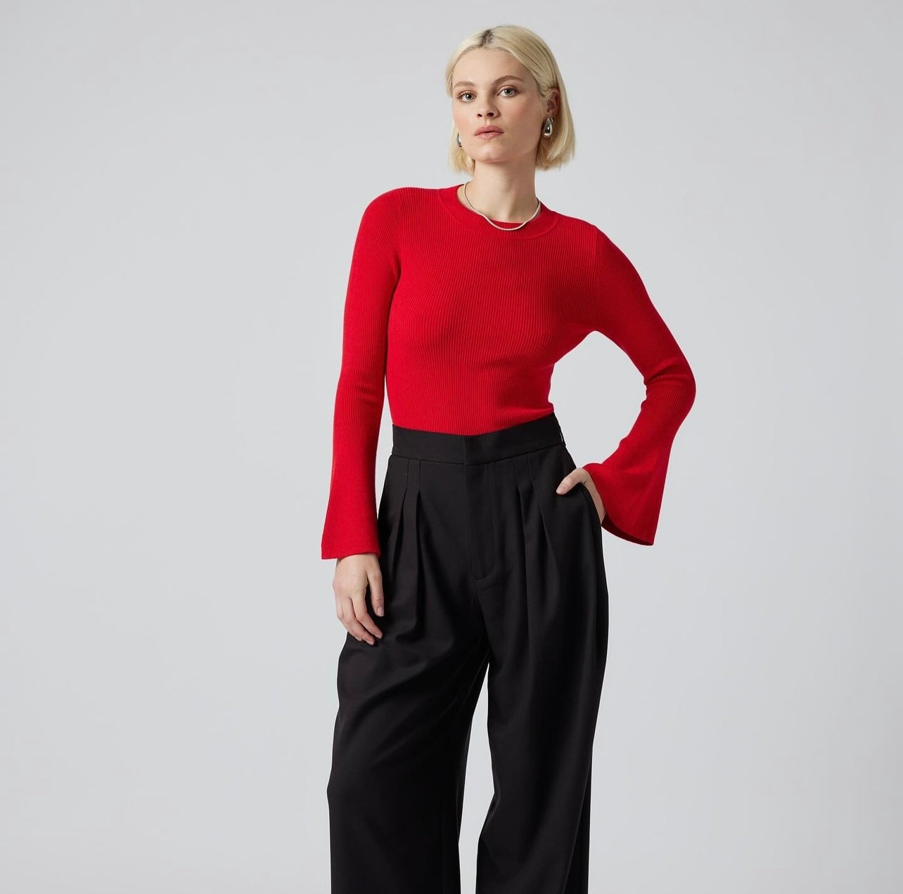 MABEL KNIT TOP- RED