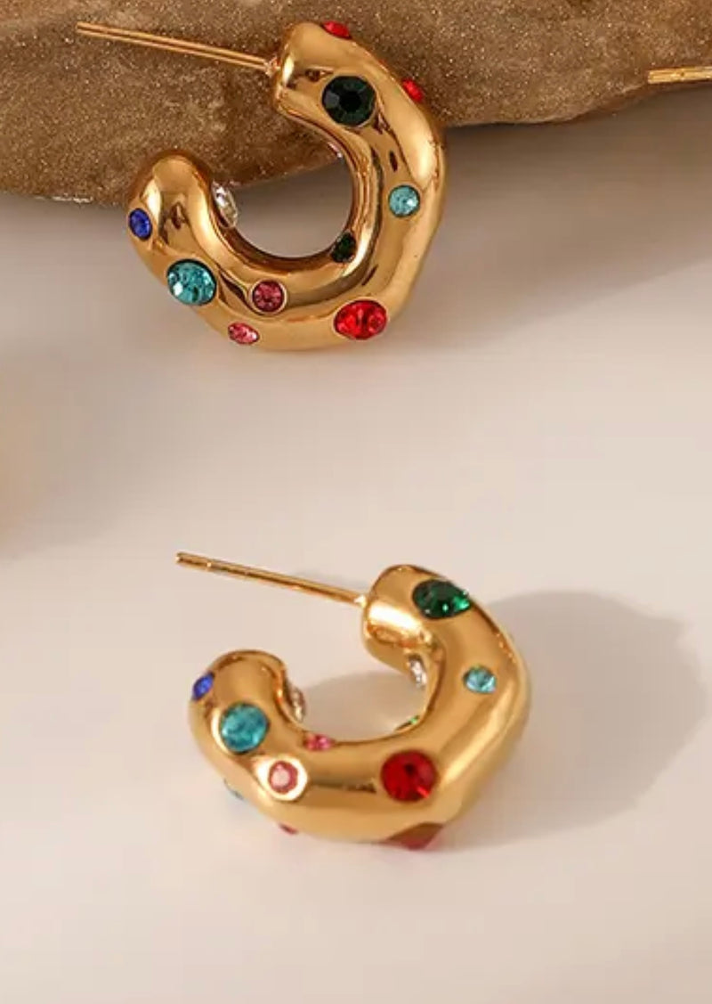 CC SHAPE HOOP EARRINGS