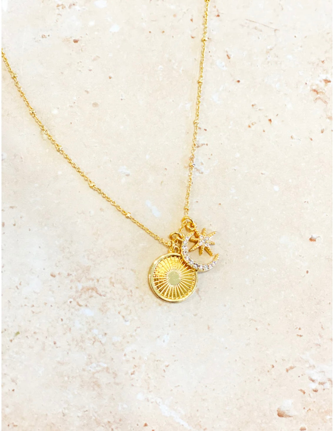 GALA 18K GOLD PLATED CHARM NECKLACE