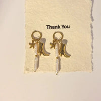 COWGIRL BOOTS CHARM GOLD EARRINGS
