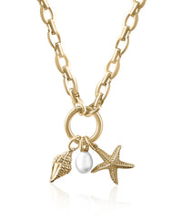 GOLD OCEAN CHARM NECKLACE