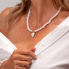 YELLOW GOLD & PEARL HEART ON FRESH WATER PEARL NECKLACE