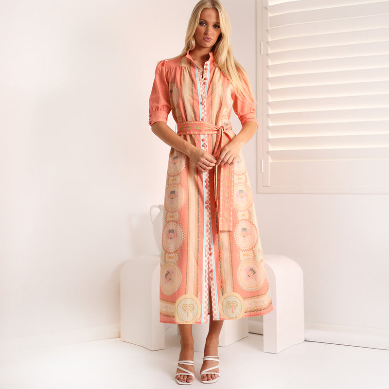 MIA MILANI ACACIÂ CANTELOPE- MIDI DRESS