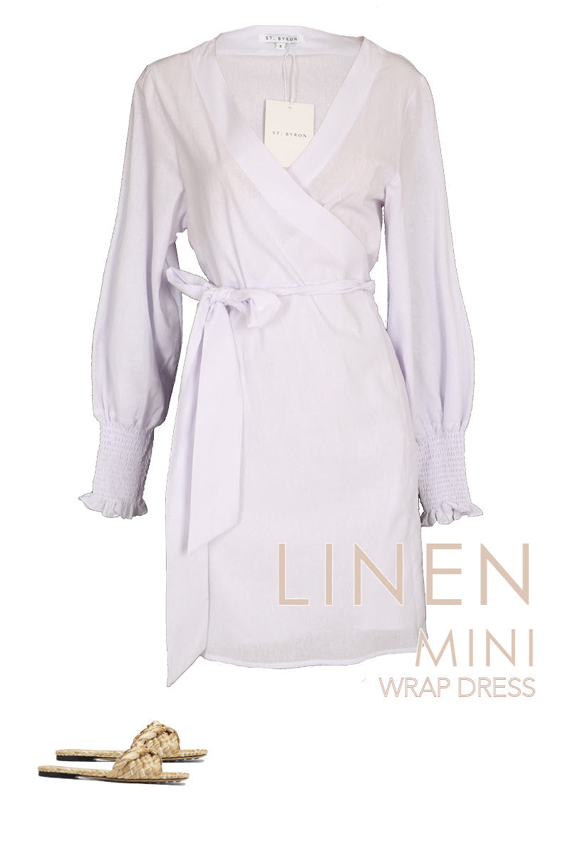 ST. BYRON WRAP DRESS- WHITE