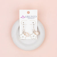 Silver Flower Charm Earring