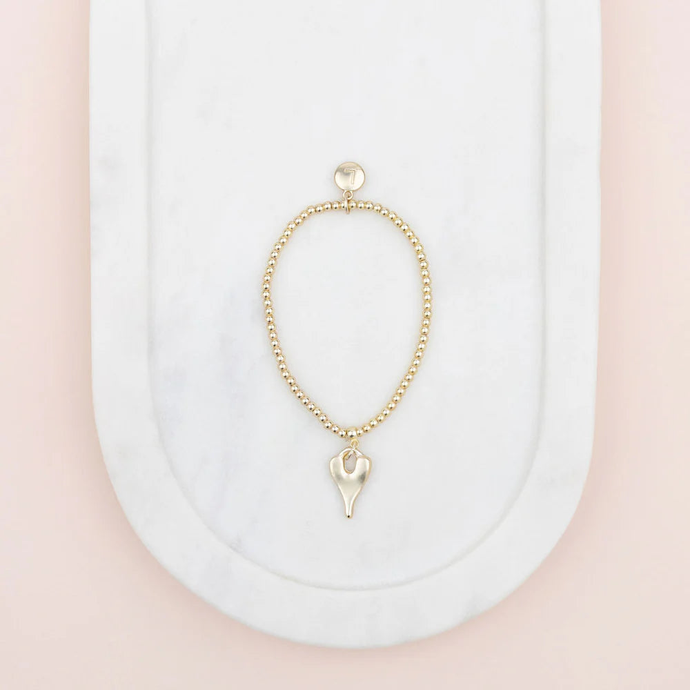 GOLD MATT HEART BRACELET