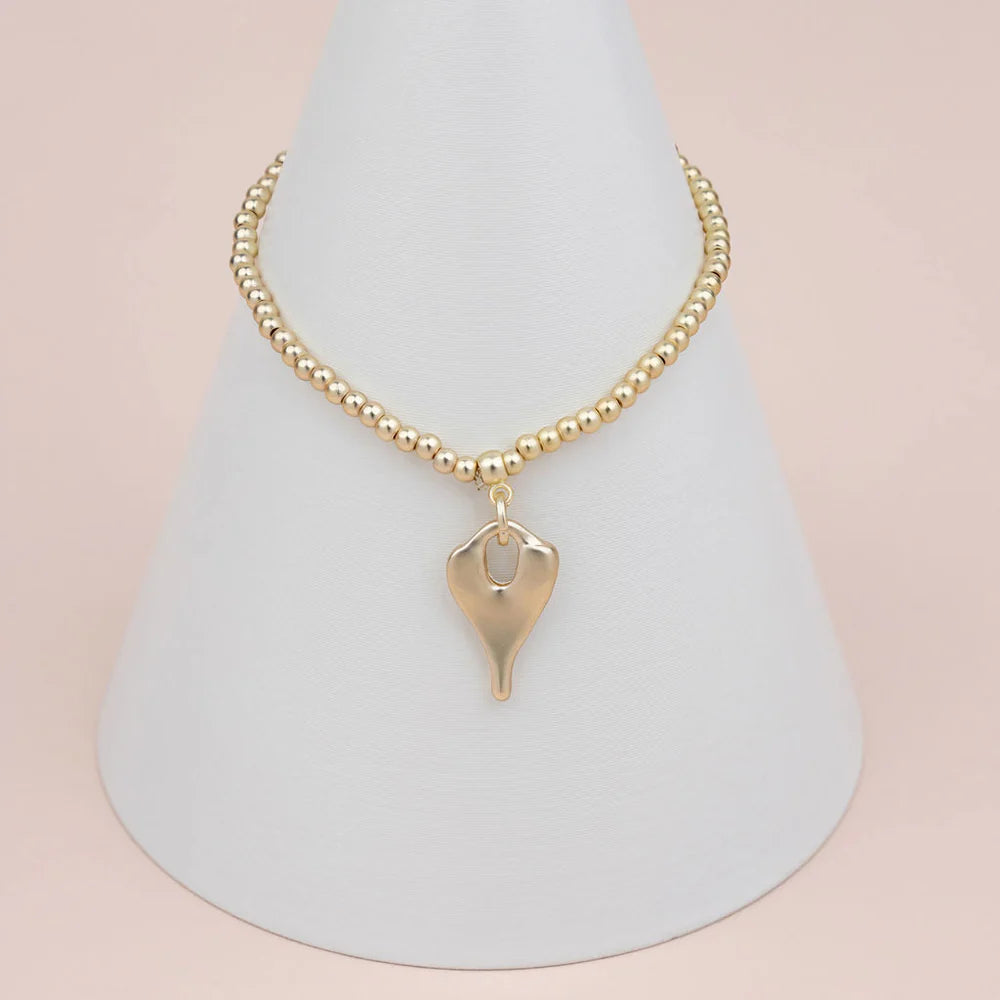 GOLD MATT HEART BRACELET