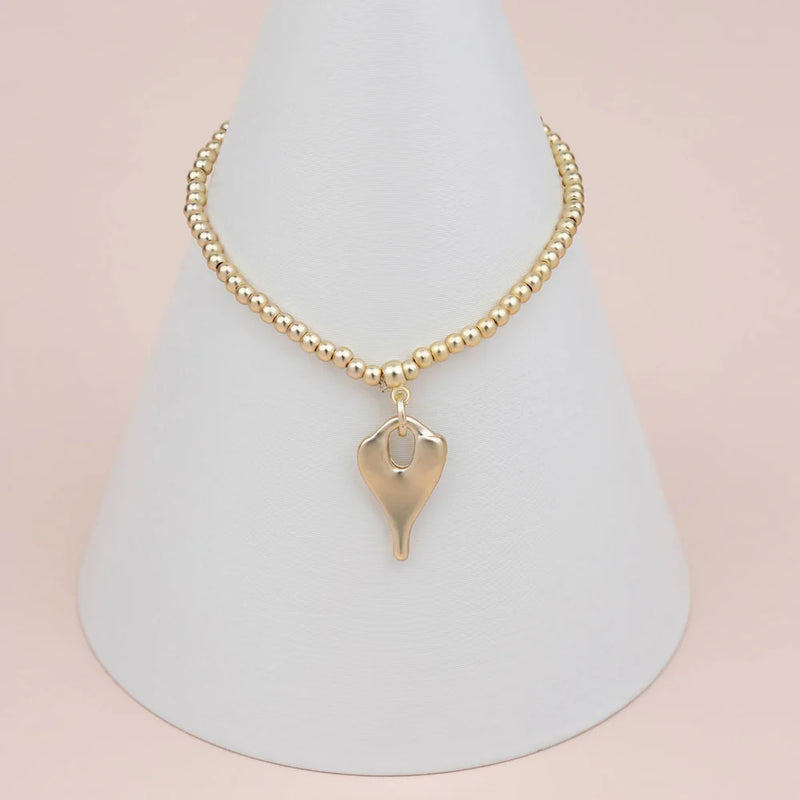 GOLD MATT HEART BRACELET