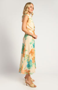 SIENNA ONE SHOULDER MIDI DRESS – FLORAL DRESS