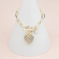 GOLD BLING HEART BRACELET