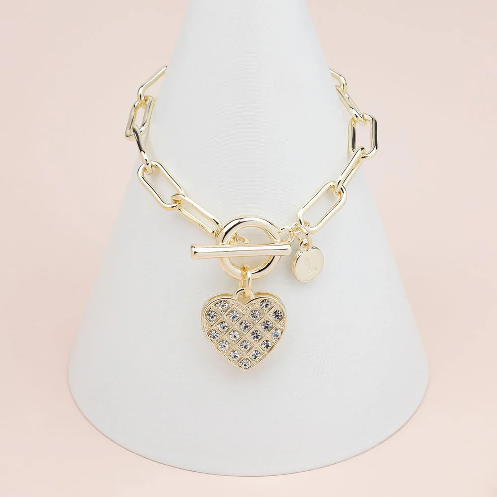 GOLD BLING HEART BRACELET