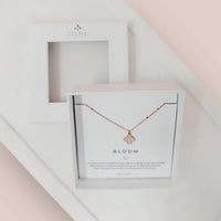 BLOOM FLOWER BOXED ROSE GOLD NECKLACE