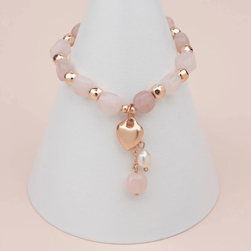 MATT ROSE GOLD WITH ROSE QUARTZ BRACELET