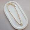 SHORT | NEW | YELLOW GOLD & PEARL HEART ON FRESH WATER PEARL NECKLACE