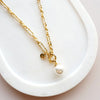 SHORT | NEW | YELLOW GOLD SINGLE PEARL NECKLACE