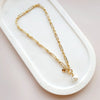 SHORT | NEW | YELLOW GOLD SINGLE PEARL NECKLACE