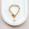 NEW YELLOW GOLD SINGLE PEARL BRACELET