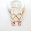 ROSE GOLD & PINK PENDANT EARRING