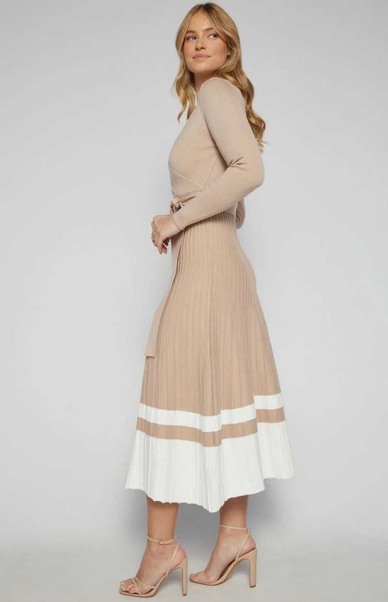 MARJ KNIT DRESS- LATTE