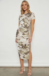 SABRINA JERSEY DRESS- SWIRL PRINT MOSS