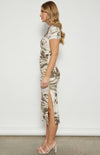 SABRINA JERSEY DRESS- SWIRL PRINT MOSS