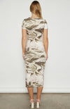 SABRINA JERSEY DRESS- SWIRL PRINT MOSS