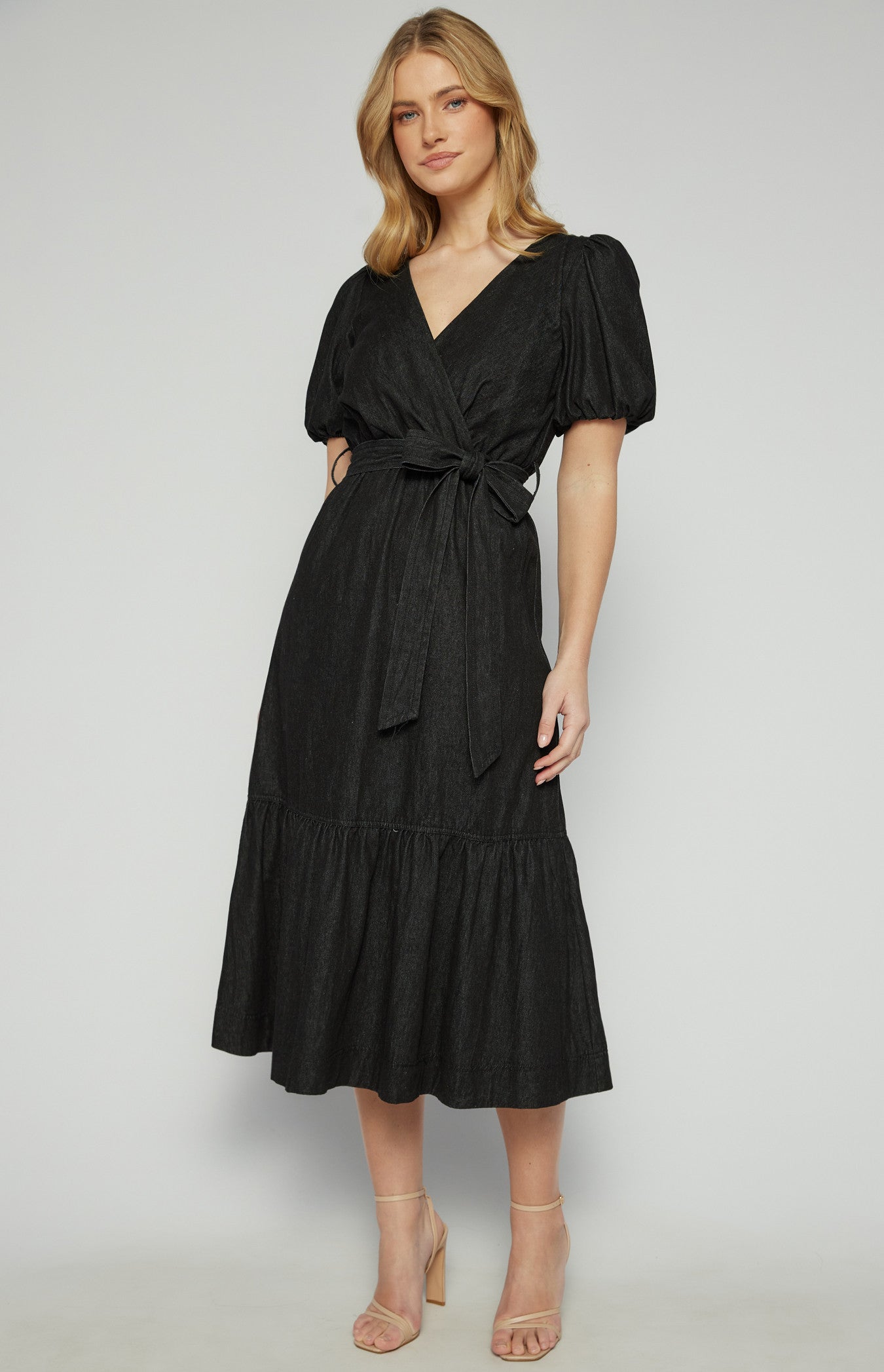 J WHITBY MIDI DRESS- BLACK