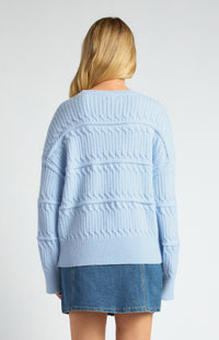 CABLE KNIT JUMPER- PALE BLUE