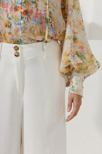 GEORGIE WIDE LEG PANTS- WHITE