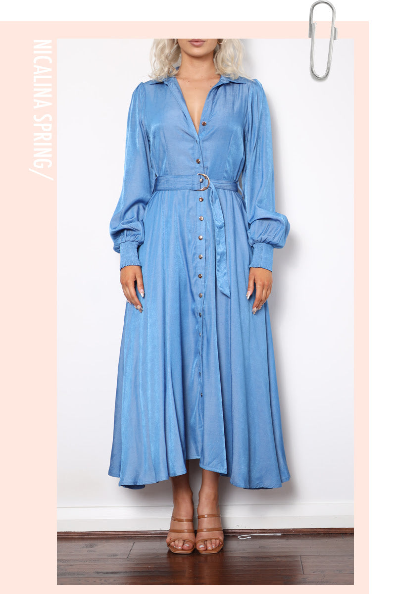 NICALINA MIDI DRESS- BLUE