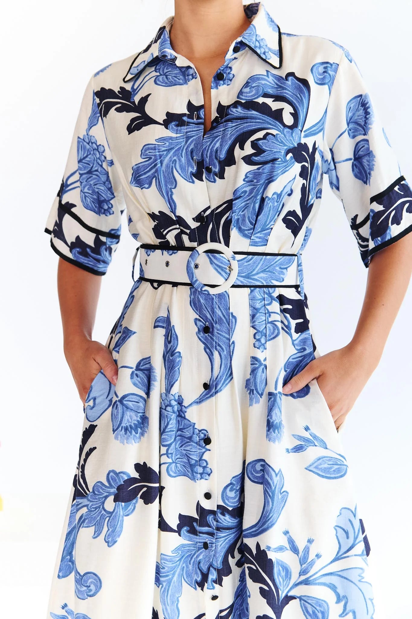 CARA MIDI DRESS- BLUE FLORAL