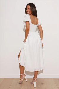 PARKER MIDI DRESS- WHITE