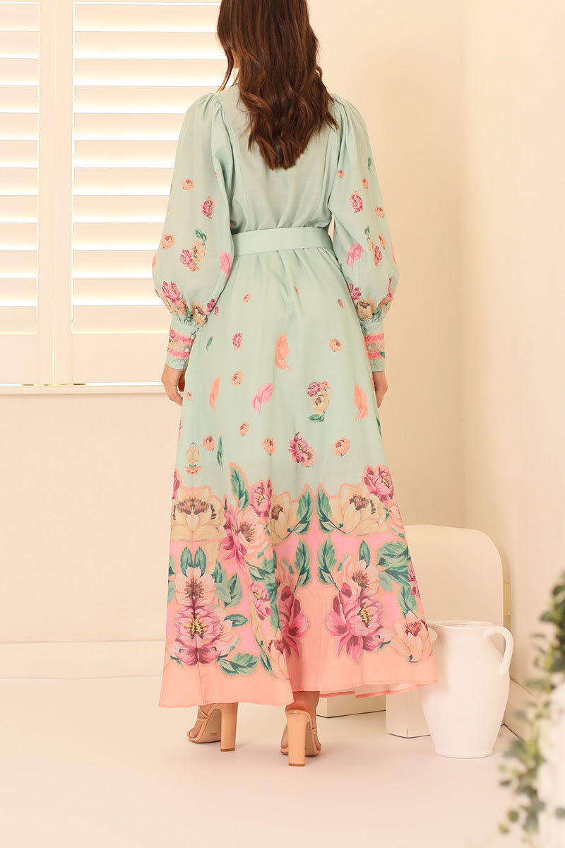 BERRY BABE SAGE MAXI DRESS
