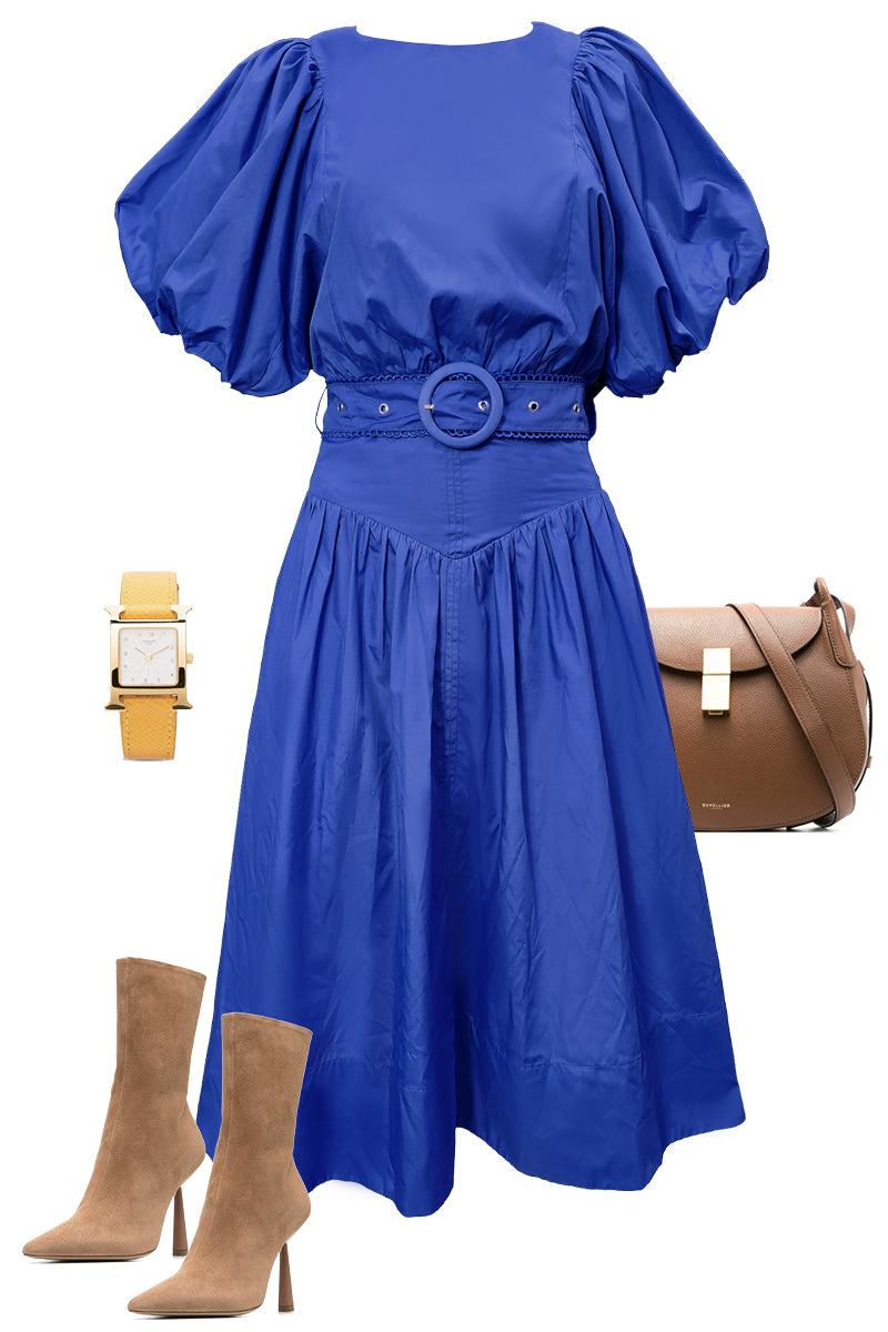 MELODY MIDI DRESS- ROYAL BLUE