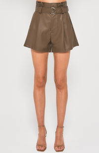 Vegan Leather Short| Chocolate