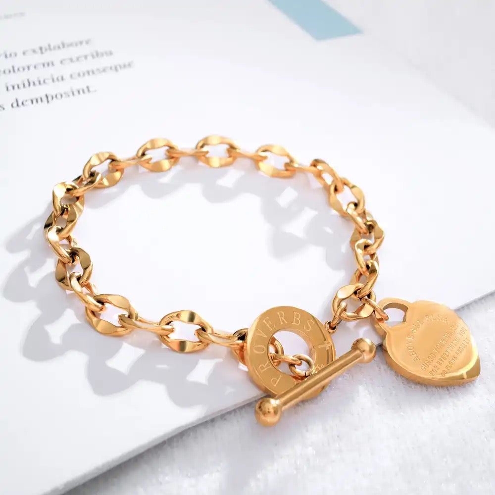 Love Heart Bracelet Gold