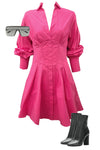 CORA DRESS- HOT PINK