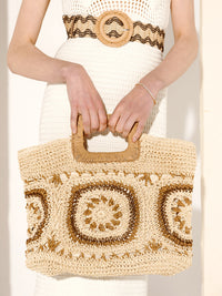 RYLA CROCHET STRAW HANDBAG